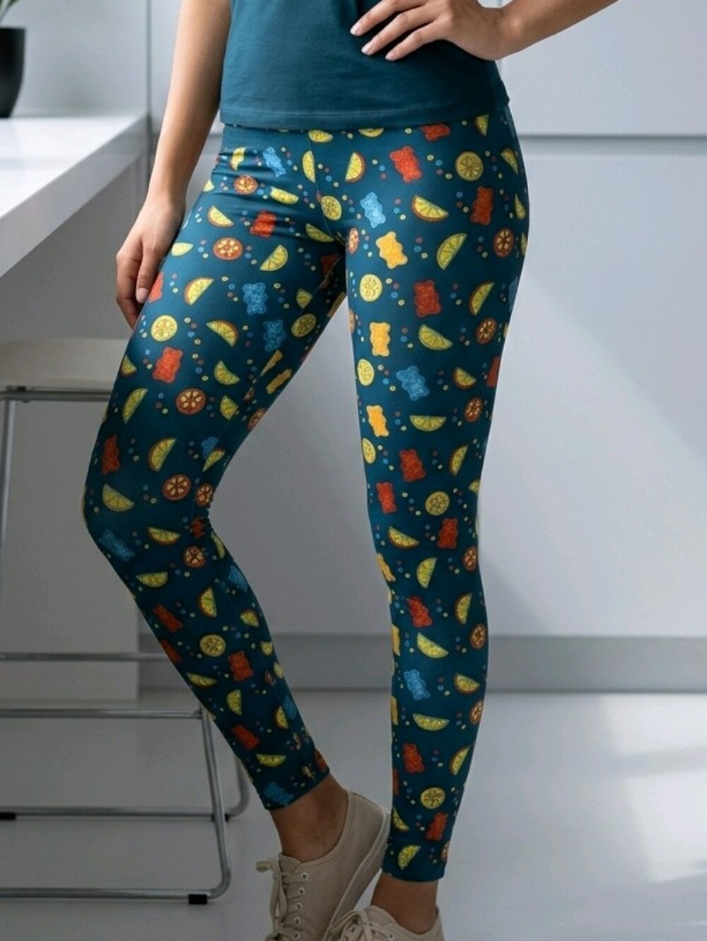 Candy Gummy Bear Buttery Soft Leggings Citrus Fruit Print One Size 2-10 LuLaRoe